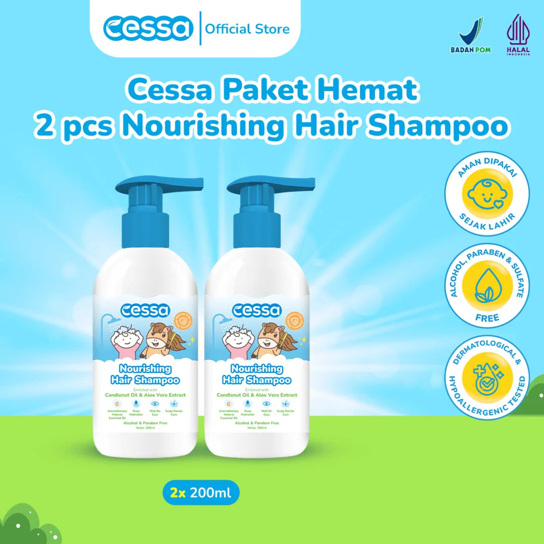 Cessa Paket Hemat 2 pcs Nourishing Hair Shampoo 200ml - Growing Hair & Hydrated Scalp 200 Ml