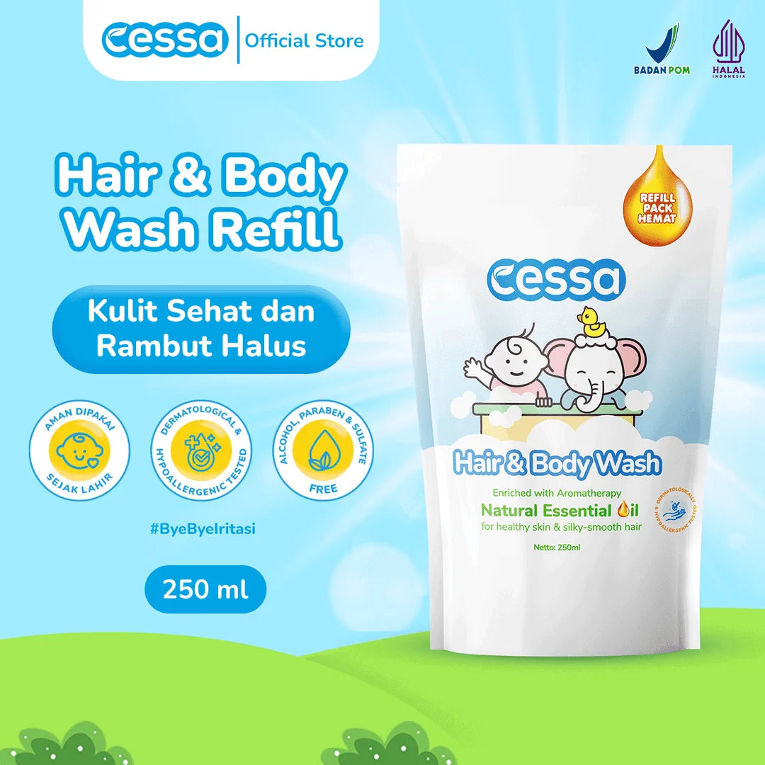 Cessa Hair & Body Wash Refill - Healthy Skin & Silky Smooth Hair 250 Ml