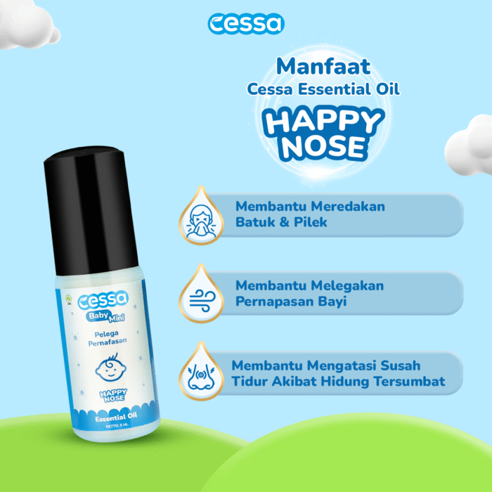 Cessa Baby Happy Nose 5 Ml - Natural Essential Oil Melegakan Pernapasan - Gambar 2