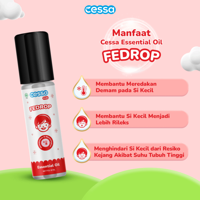 Cessa Kids Fedrop - Essential Oil Penurun Panas dan Demam Anak - Gambar 2