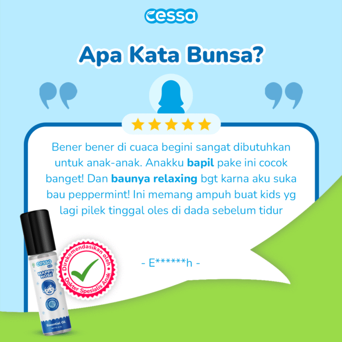 Cessa Kids Happy Nose - Essential Oil Pereda Batuk & Pilek Anak - Gambar 5