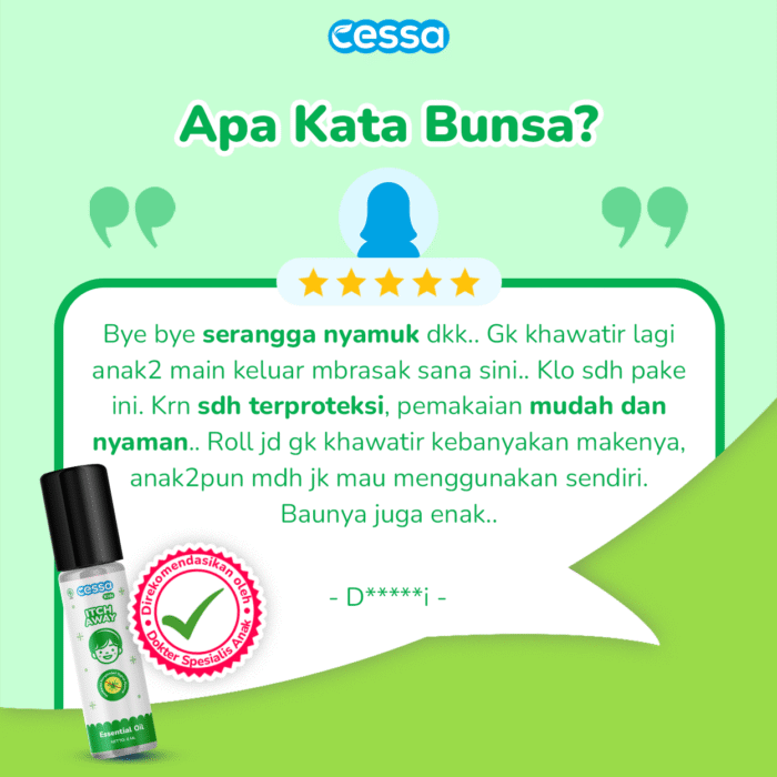 Cessa Kids ITCH Away - Essential Oil Menjaga Anak Dari Gigitan Nyamuk - Gambar 5