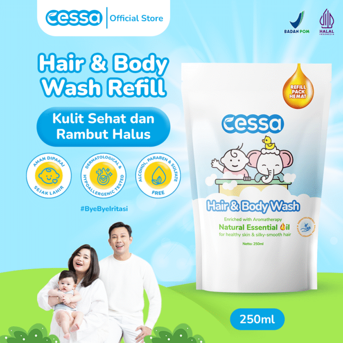 Cessa Hair & Body Wash Refill - Healthy Skin & Silky Smooth Hair 250 Ml