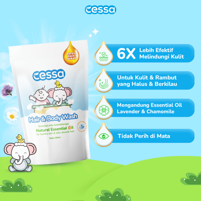 Cessa Hair & Body Wash Refill - Healthy Skin & Silky Smooth Hair 250 Ml - Gambar 2