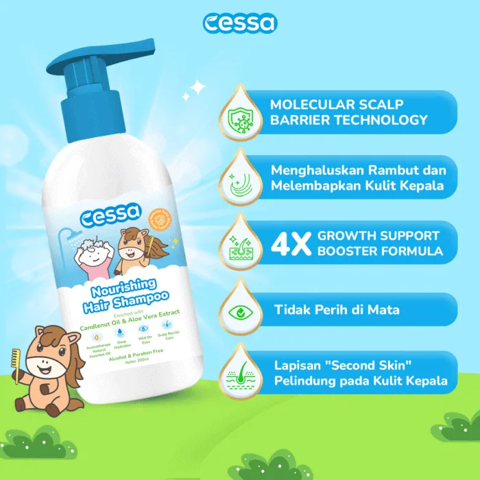 Cessa Paket Combo Rambut Tebal dan Kulit Kepala Sehat Nourishing Hair Shampoo 200ml & Nourishing Hair Lotion 100ml - Gambar 2