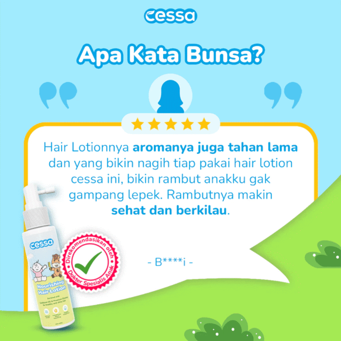 Cessa Paket 3 pcs Nourishing Hair Lotion 100ml - Healthy & Shiny Hair 100 Ml - Gambar 5