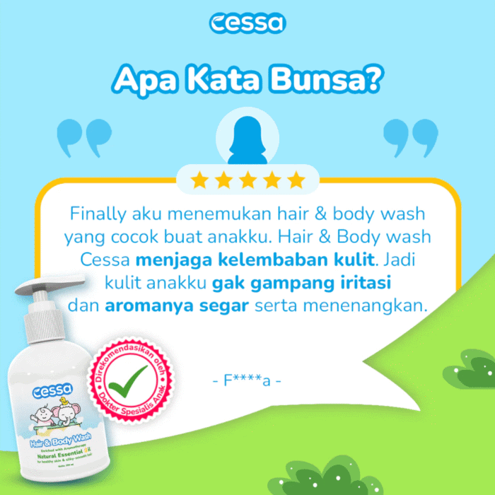Cessa Paket Hemat 3 pcs Hair & Body Wash Bottle 250 Ml - Healthy Skin & Silky Smooth Hair - Gambar 5