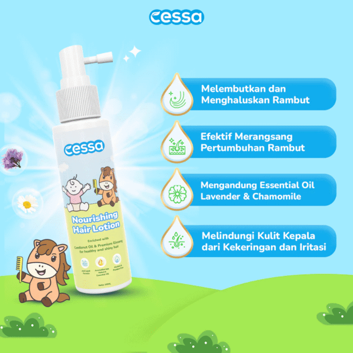 Cessa Paket Combo Kulit Lembut Rambut Berkilau Nourishing Hair Lotion 100ml & Hair and Body Wash 250ml - Gambar 2