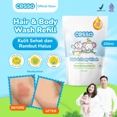 Cessa Hair & Body Wash Refill - Healthy Skin & Silky Smooth Hair 250 Ml