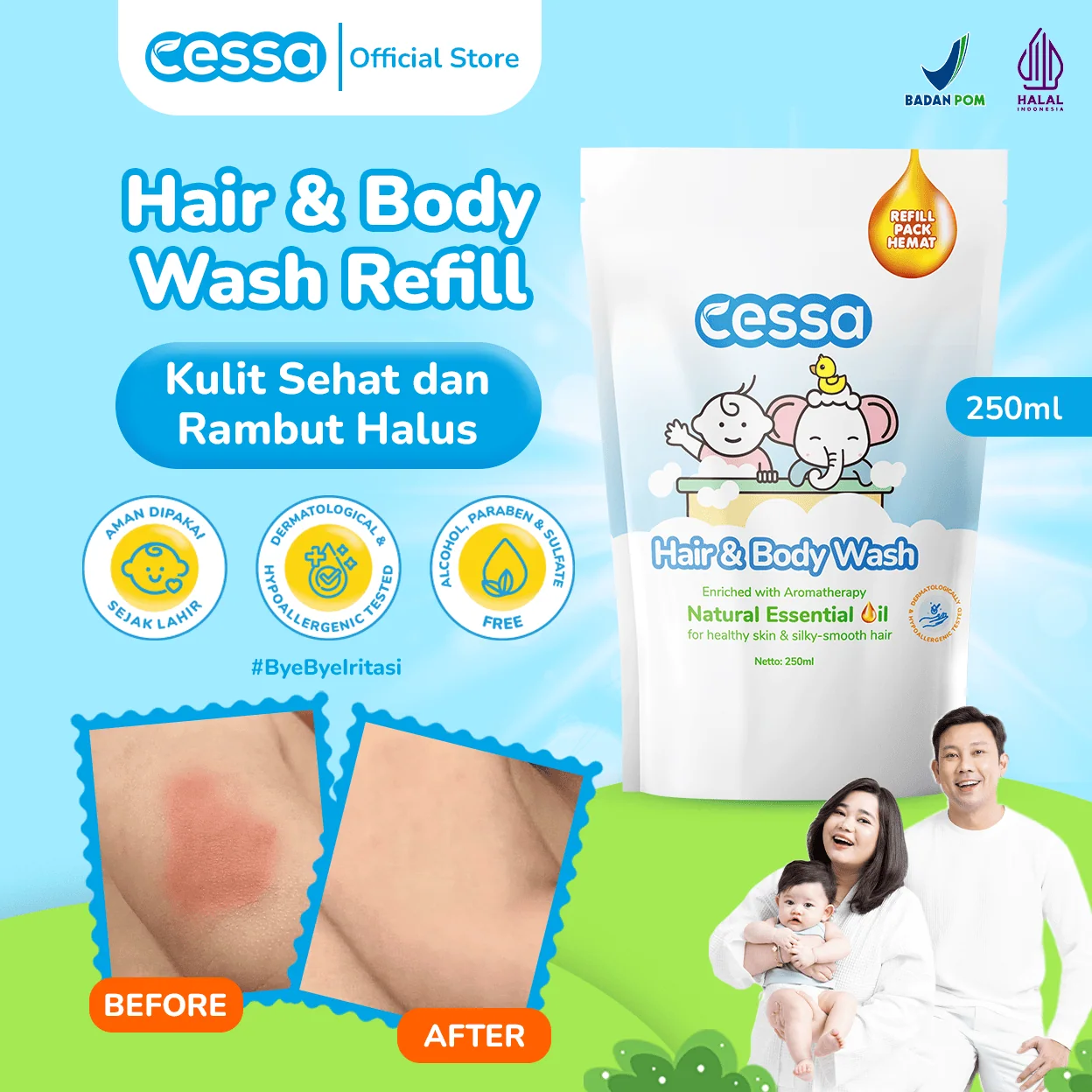 Cessa Hair & Body Wash Refill - Healthy Skin & Silky Smooth Hair 250 Ml Cessa Hair & Body Wash Refill - Healthy Skin & Silky Smooth Hair 250 Ml