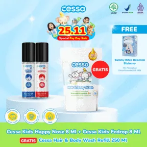 Buy 2 Get 3 - Cessa Kids Happy Nose 8 Ml + Cessa Kids Fedrop 8 Ml Free Cessa Hair & Body Wash Refill 250 Ml