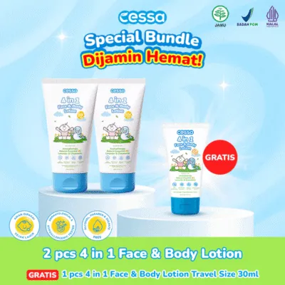 Cessa Beli 2 pcs 4 in 1 Face & Body Lotion FREE 1 pcs 4 in 1 Face & Body Lotion Travel Size 30ml
