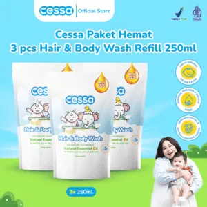 Cessa Paket Hemat 3 pcs Hair & Body Wash Refill - Healthy Skin & Silky Smooth Hair 250 Ml