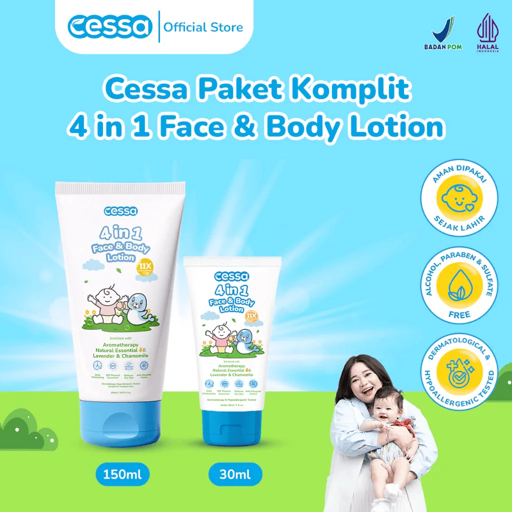 Cessa Paket Komplit 4 in 1 Face & Body Lotion Lebih Murah Cessa Paket Komplit 4 in 1 Face & Body Lotion Lebih Murah